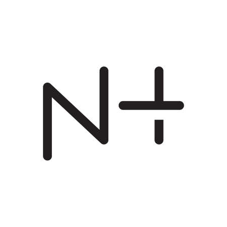 nh initial letter vector logo iconのイラスト素材