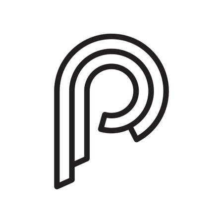p initial letter vector iconのイラスト素材