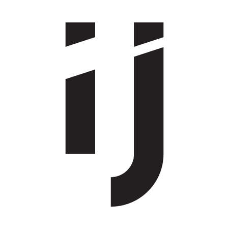 ij initial letter vector logo iconのイラスト素材