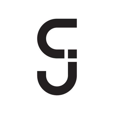 cj initial letter vector logo iconのイラスト素材