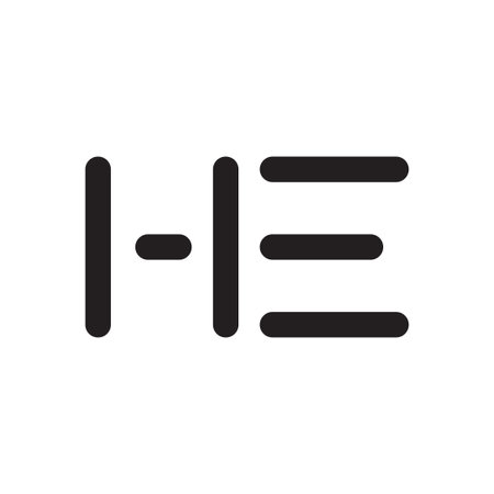 he initial letter vector logo iconのイラスト素材