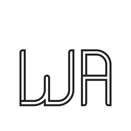 wa initial letter vector  iconのイラスト素材