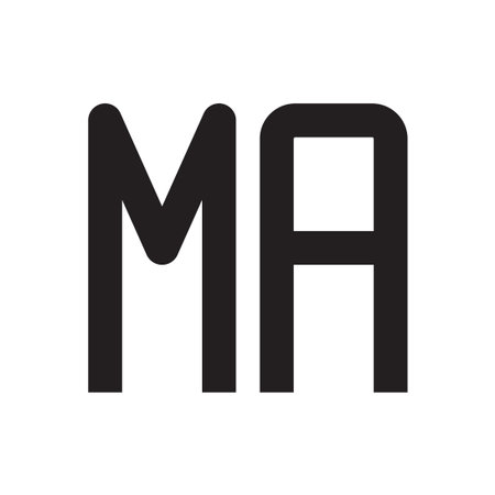 ma initial letter vector logo iconのイラスト素材
