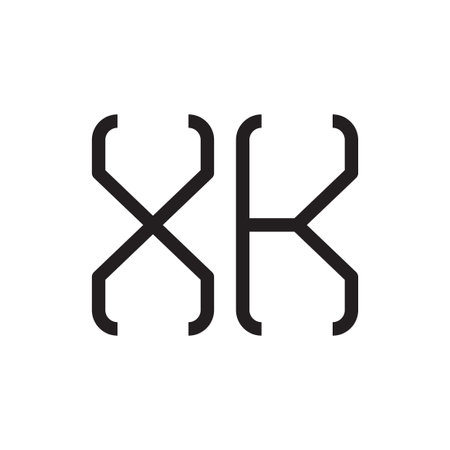 xk initial letter vector logo iconのイラスト素材