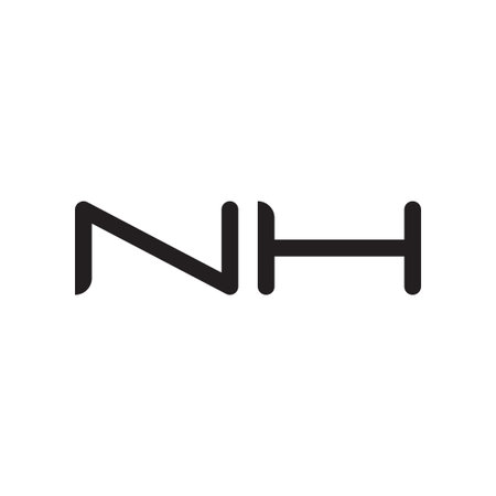 nh initial letter vector logo iconのイラスト素材