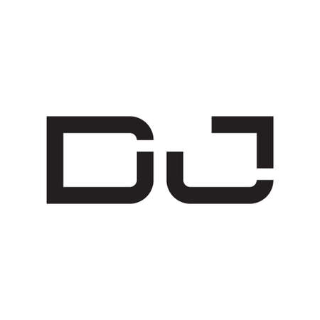 dj initial letter vector logo iconのイラスト素材