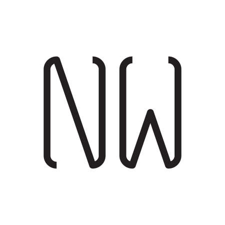 nw initial letter vector logo iconのイラスト素材