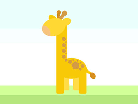 giraffe simple clipart vector illustrationのイラスト素材