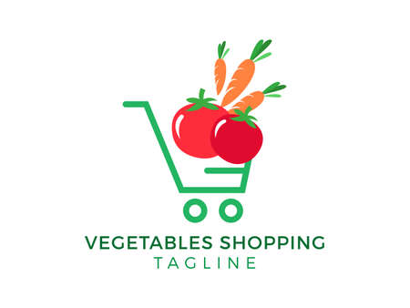 vegetable shopping vector template designのイラスト素材
