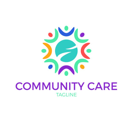 community care vector logo template designのイラスト素材