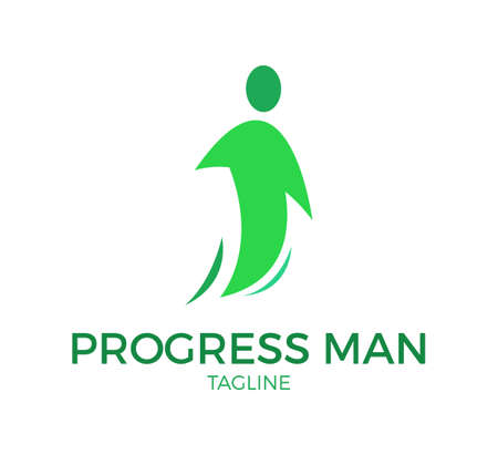 progress man vector logo template designのイラスト素材