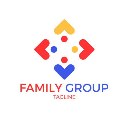 family group vector logo template designのイラスト素材