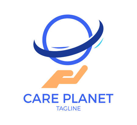 care planet vector logo template designのイラスト素材