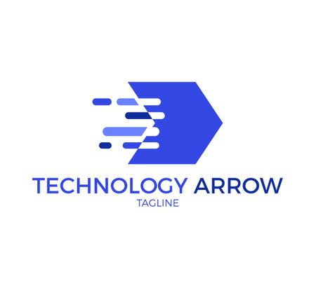 technology arrow vector logo template design