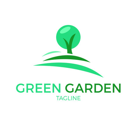 green garden vector  template designのイラスト素材