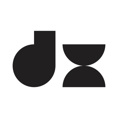 dx initial letter vector iconのイラスト素材