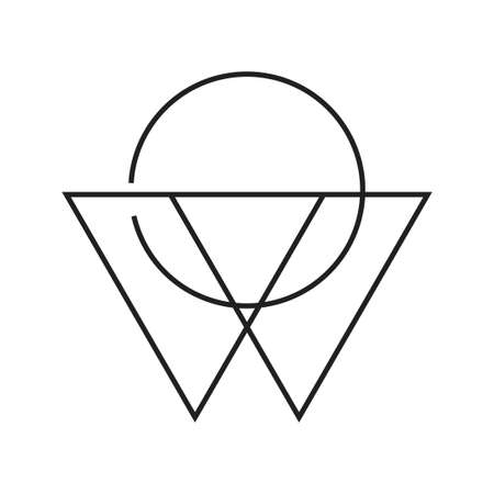 ow initial letter vector logoのイラスト素材