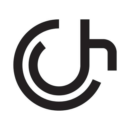 ch initial letter vectorのイラスト素材