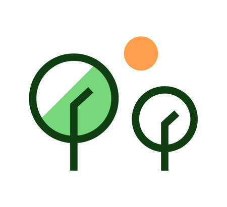 tree sun logo vector design templateのイラスト素材