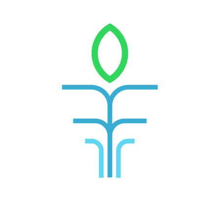 fountain leaf logo vector design templateのイラスト素材