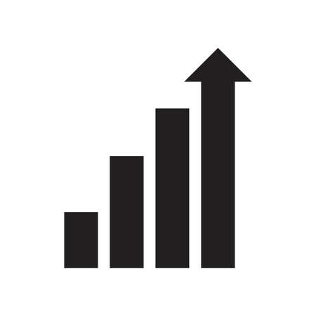 graph with arrow icon vector sign designのイラスト素材