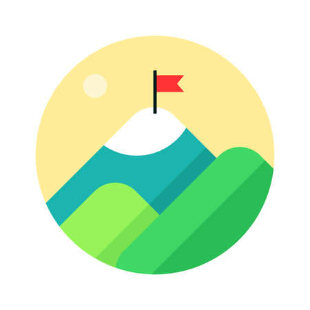 mountain flat clipart vector illustrationのイラスト素材