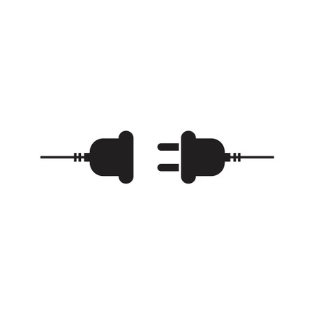 elctric socket with a plug icon vector sign designのイラスト素材