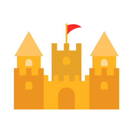 castle flat clipart vector illustrationのイラスト素材