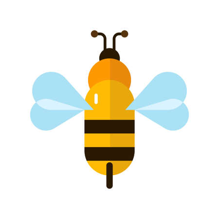 bee flat clipart vector illustrationのイラスト素材
