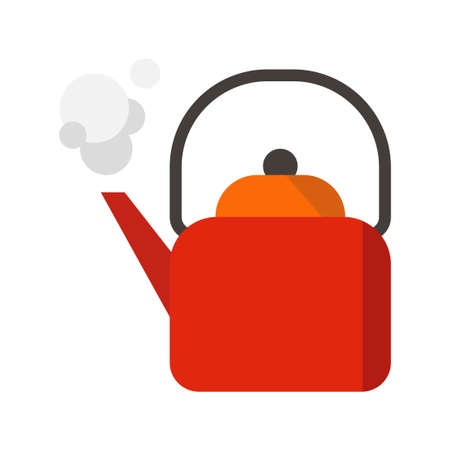 kitchen kettle flat clipart vector illustrationのイラスト素材