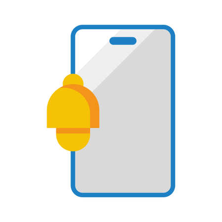 mobile notification flat clipart vector illustrationのイラスト素材