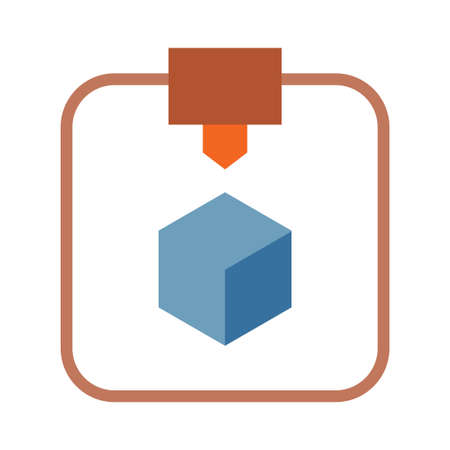 3d print flat clipart vector illustrationのイラスト素材