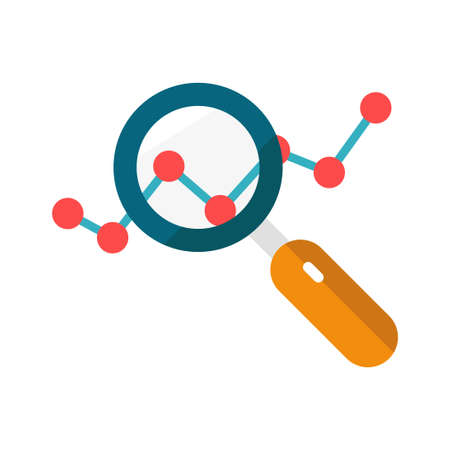data analysis flat clipart vector illustrationのイラスト素材
