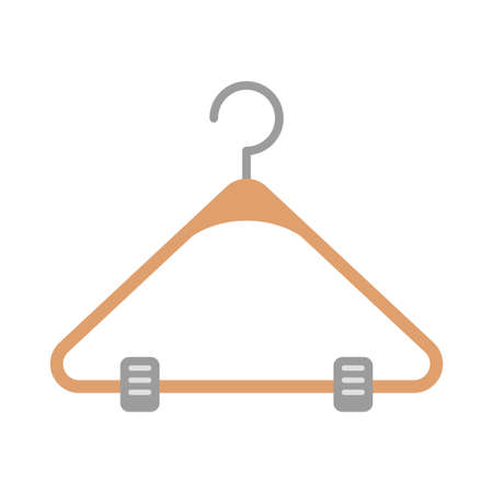 clothes hanger flat clipart vector illustrationのイラスト素材