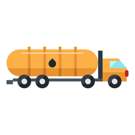 oil truck flat clipart vector illustrationのイラスト素材