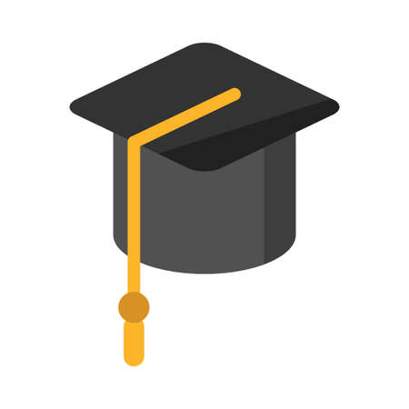 graduation cap flat clipart vector illustrationのイラスト素材