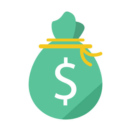 money bag flat clipart vector illustrationのイラスト素材