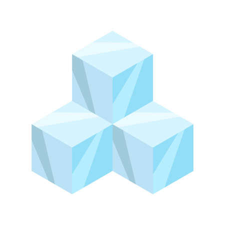 ice cubes flat clipart vector illustrationのイラスト素材