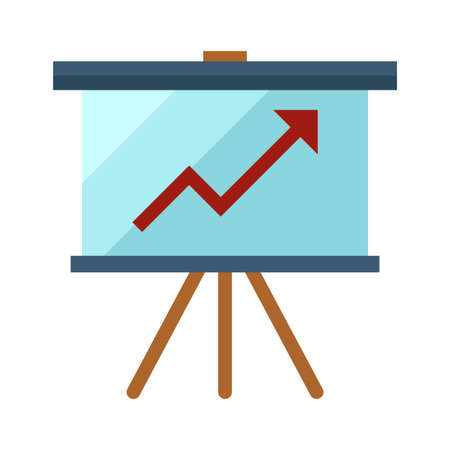 business growing chart flat clipart vector illustrationのイラスト素材