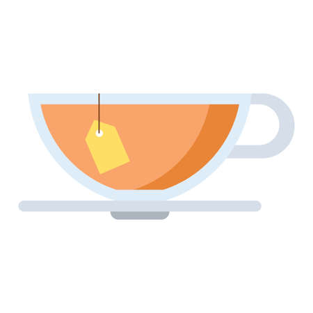 cup of tea flat clipart vector illustrationのイラスト素材