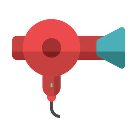 hair dryer flat clipart vector illustrationのイラスト素材