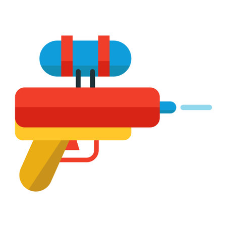 water gun flat clipart vector illustrationのイラスト素材