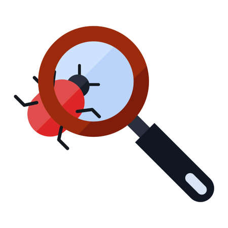bug detected flat clipart vector illustrationのイラスト素材