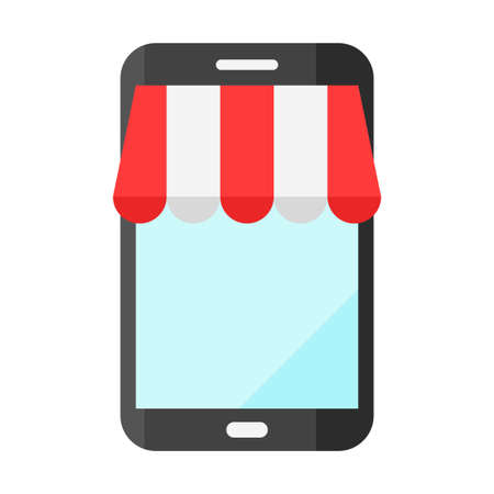 online shop flat clipart vector illustrationのイラスト素材