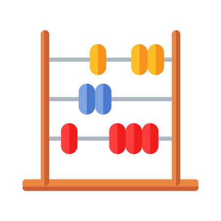 abacus flat clipart vector illustrationのイラスト素材