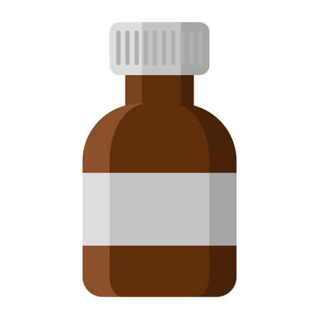 medicine bottle flat clipart vector illustrationのイラスト素材
