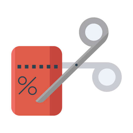 cut coupon flat clipart vector illustrationのイラスト素材