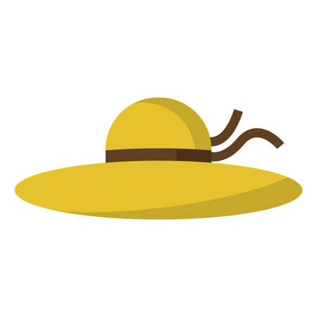 women summer hat flat clipart vector illustrationのイラスト素材