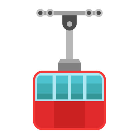 ski lift flat clipart vector illustrationのイラスト素材