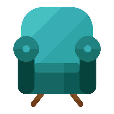 sofa chair flat clipart vector illustrationのイラスト素材